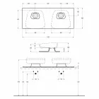 Modernes Doppelwaschbecken aus Keramik made in Italy, Reale Viadurini