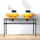 Modernes Doppelwaschbecken aus Keramik made in Italy, Reale Viadurini
