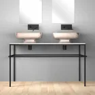 Modernes Doppelwaschbecken aus Keramik made in Italy, Reale Viadurini