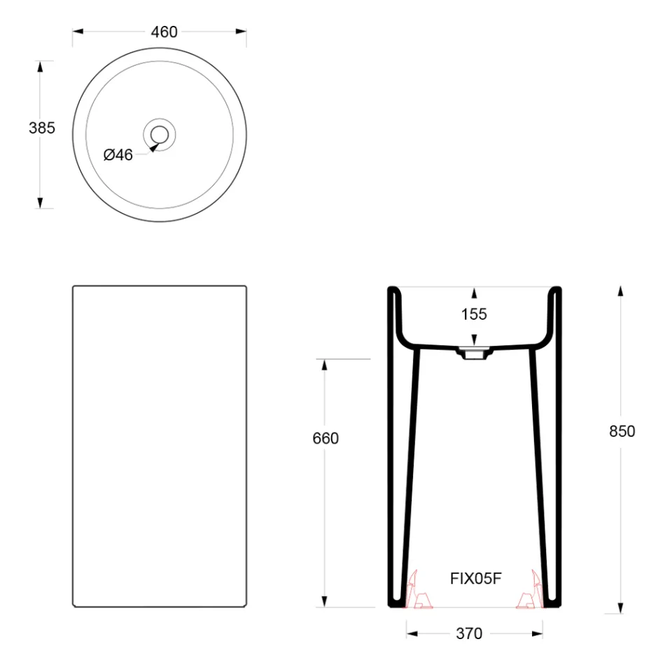 Freistehendes Aufsatzwaschbecken aus Keramik Made in Italy - Ragazza Viadurini