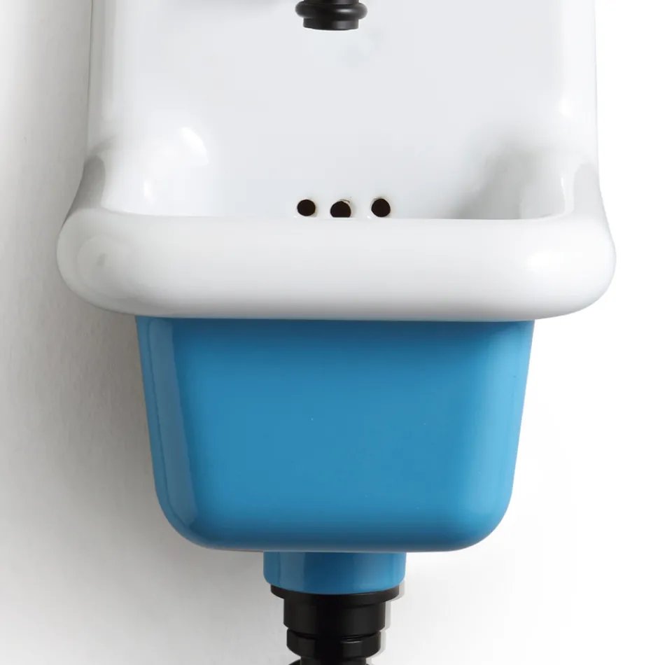 Freistehendes Badezimmerwaschbecken aus weißer und farbiger Keramik 26 cm - Jordan Viadurini