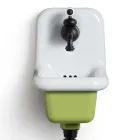 Freistehendes Badezimmerwaschbecken aus weißer und farbiger Keramik 26 cm - Jordan Viadurini