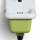 Freistehendes Badezimmerwaschbecken aus weißer und farbiger Keramik 26 cm - Jordan Viadurini