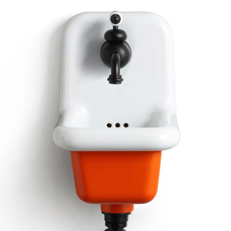 Freistehendes Badezimmerwaschbecken aus weißer und farbiger Keramik 26 cm - Jordan Viadurini