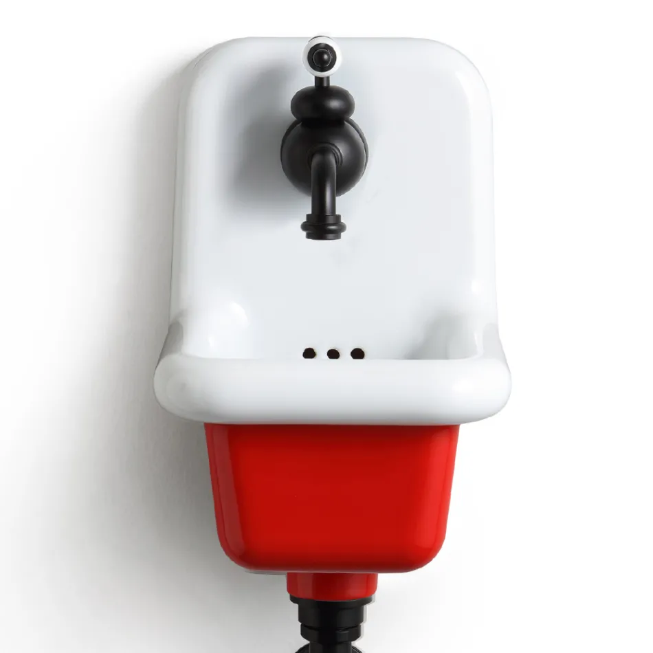 Freistehendes Badezimmerwaschbecken aus weißer und farbiger Keramik 26 cm - Jordan Viadurini