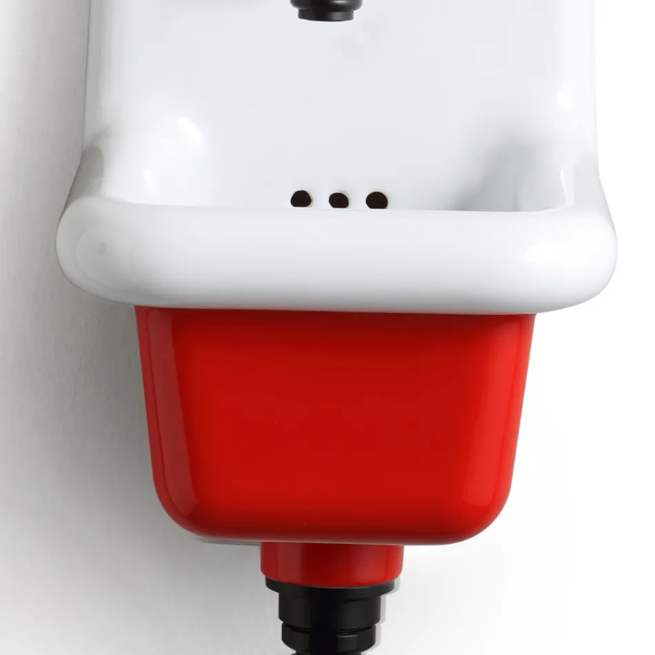 Freistehendes Badezimmerwaschbecken aus weißer und farbiger Keramik 26 cm - Jordan Viadurini