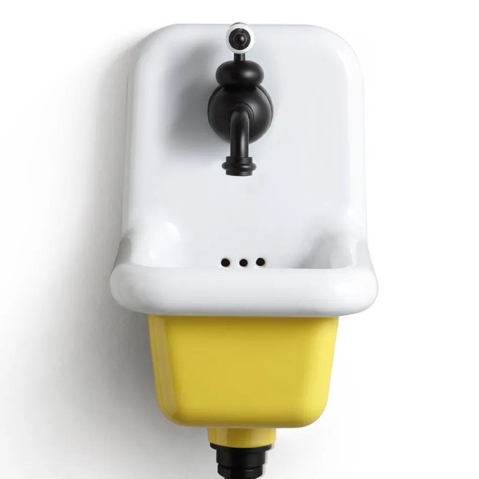 Freistehendes Badezimmerwaschbecken aus weißer und farbiger Keramik 26 cm - Jordan Viadurini