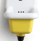 Freistehendes Badezimmerwaschbecken aus weißer und farbiger Keramik 26 cm - Jordan Viadurini