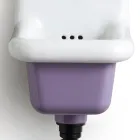 Freistehendes Badezimmerwaschbecken aus weißer und farbiger Keramik 26 cm - Jordan Viadurini