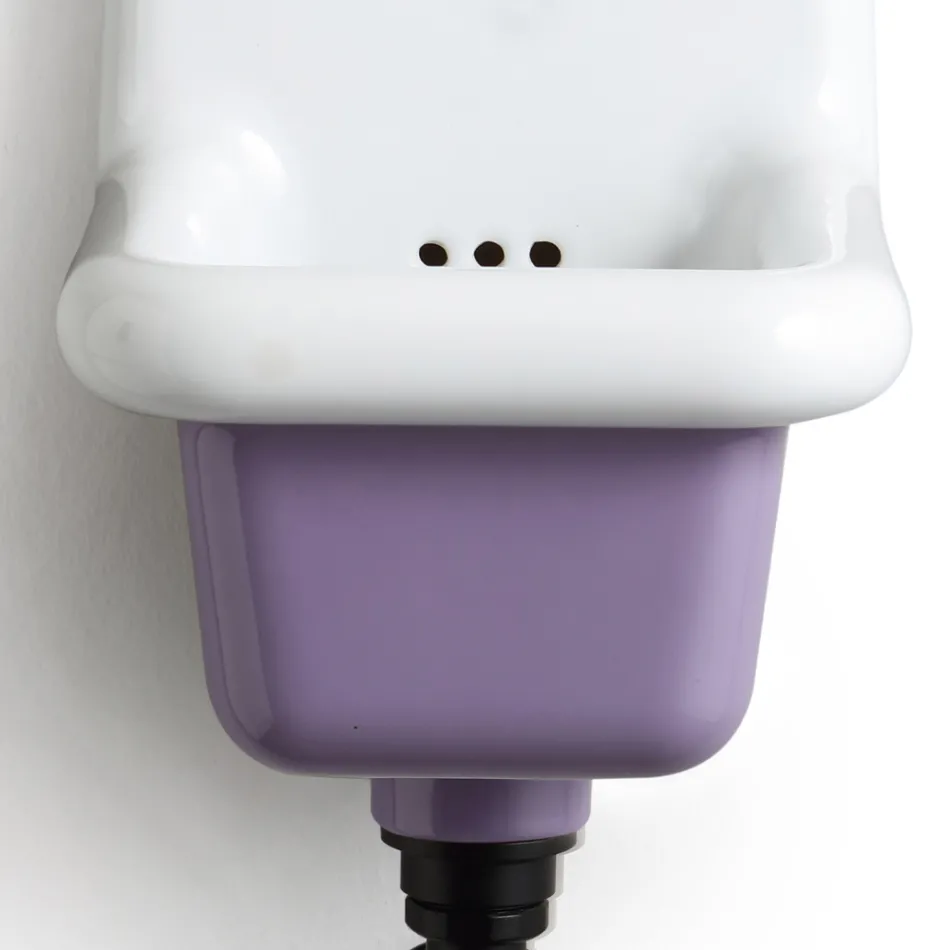 Freistehendes Badezimmerwaschbecken aus weißer und farbiger Keramik 26 cm - Jordan Viadurini