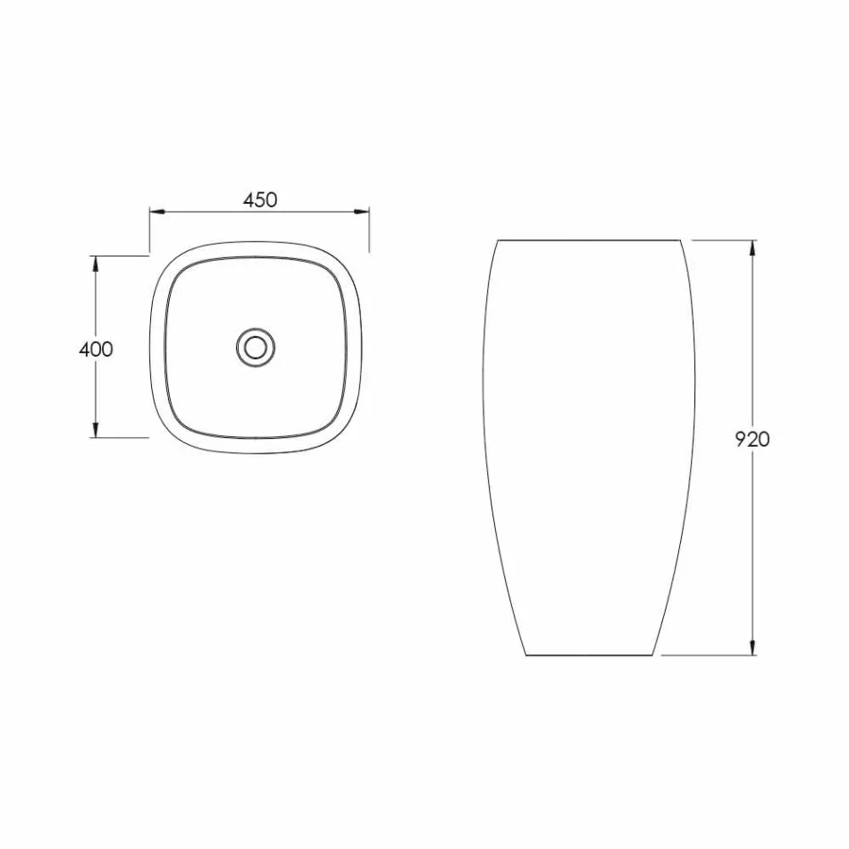 Gais modernes Design freistehendes Waschbecken aus Keramik, made in Italy Viadurini