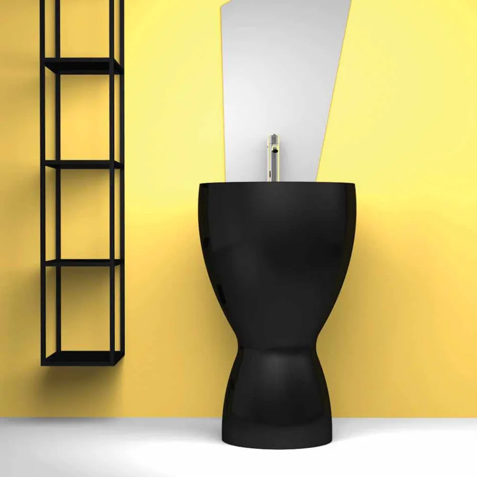 Modernes freistehendes Keramikwaschbecken made in Italy, Basile Viadurini