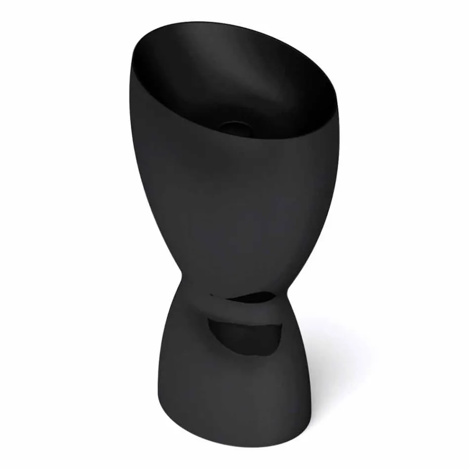 Modernes freistehendes Keramikwaschbecken made in Italy, Basile Viadurini