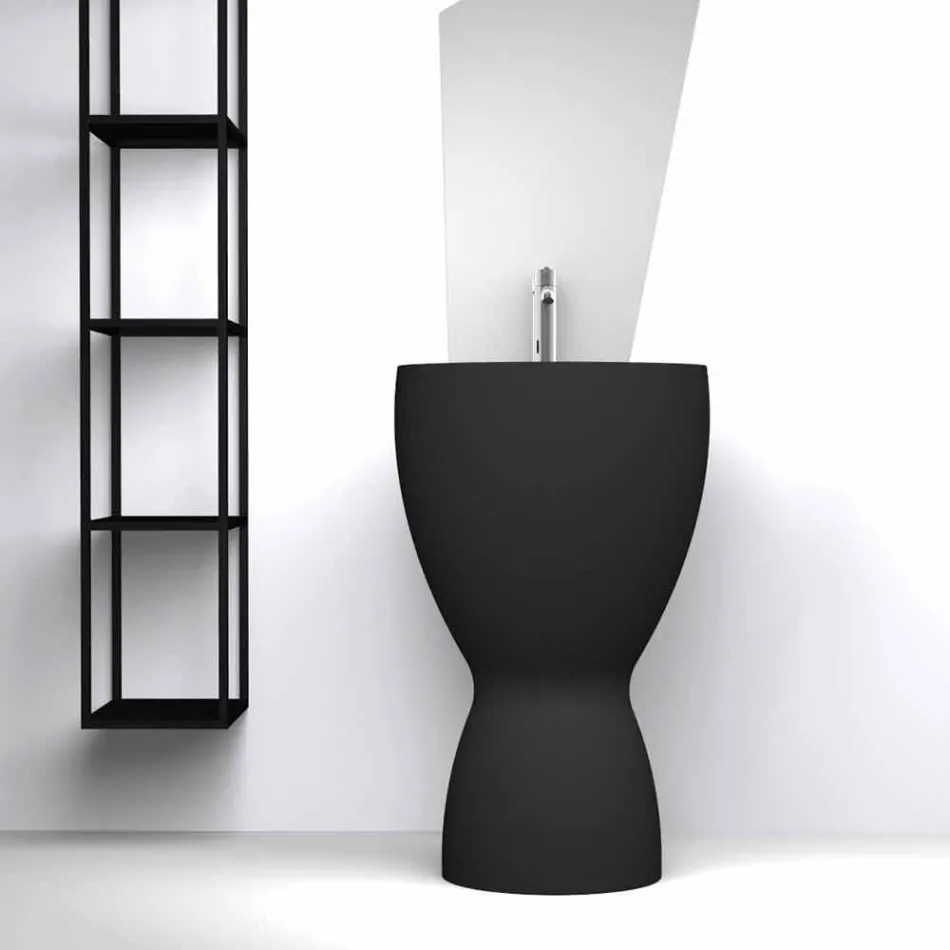 Modernes freistehendes Keramikwaschbecken made in Italy, Basile Viadurini