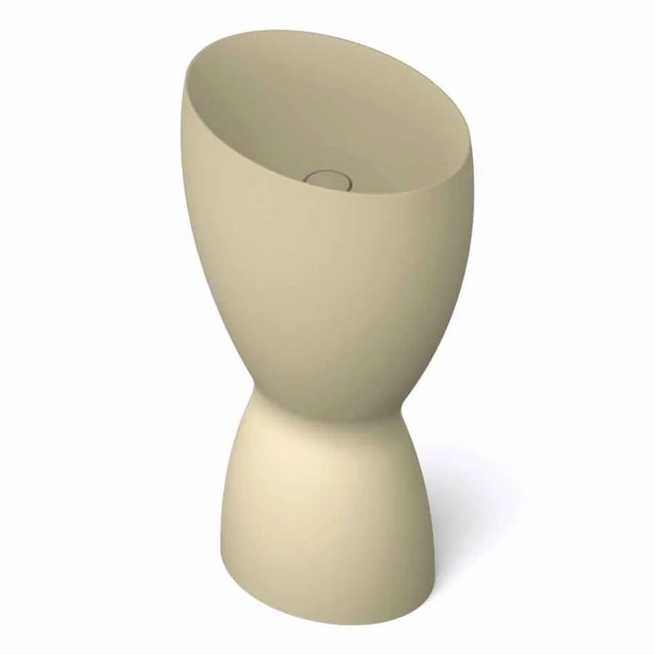 Modernes freistehendes Keramikwaschbecken made in Italy, Basile Viadurini