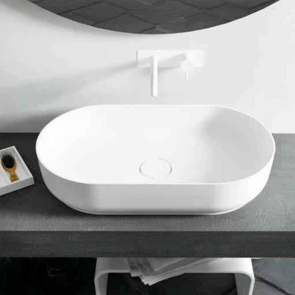 Ovales aufsatzwaschbecken mit modernem design dalmine big, made in italy