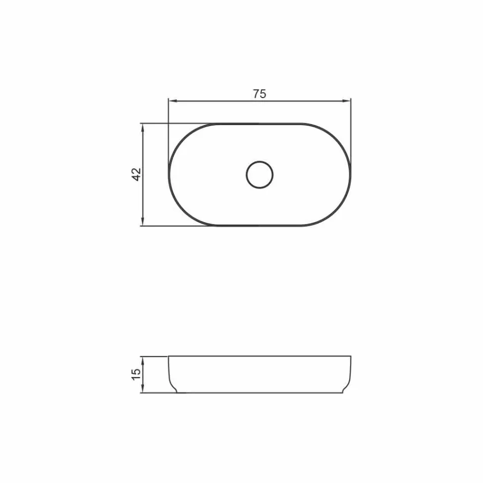 Ovales freistehendes Design-Waschbecken in Italien Dalmine Big Viadurini