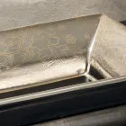 Handgegossenes Waschbecken aus Schamotteton mit farbenfrohen Verzierungen, hergestellt in Italien – Aulente Viadurini