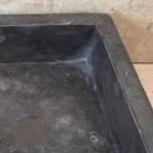 Dunkelgraues Waschbecken aus thailändischem Naturstein, handgefertigt Viadurini