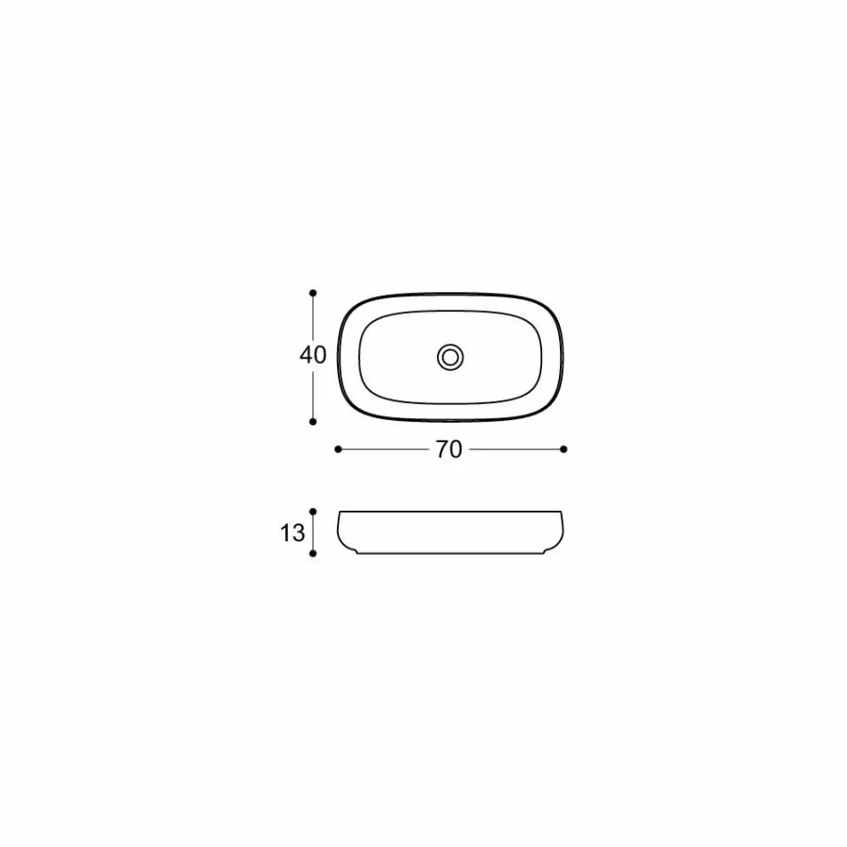 Modernes Design Weißes Keramik-Arbeitsplattenwaschbecken Made in Italy - Tune1 Viadurini