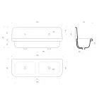 Vintage Doppelwaschbecken farbiges Keramikwaschbecken mit aufgehängtem Boden, Danny Viadurini