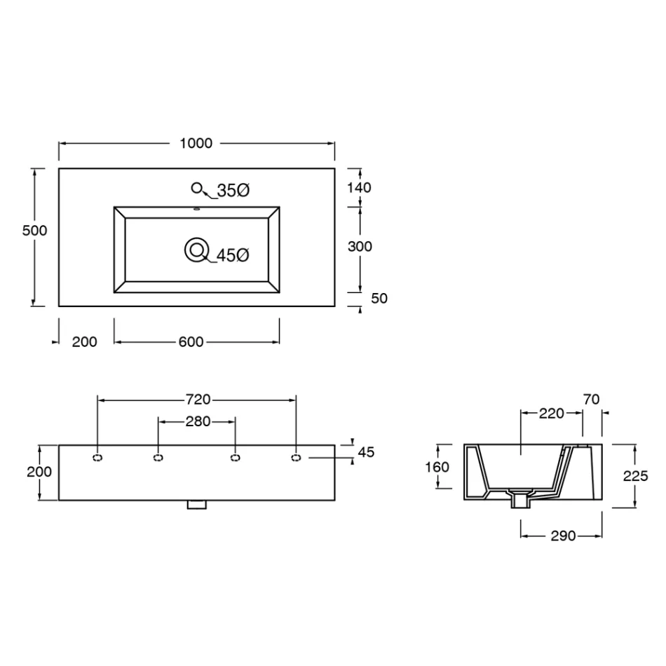 Hänge- oder Aufsatzwaschbecken aus farbiger Keramik Made in Italy - Quadro Viadurini