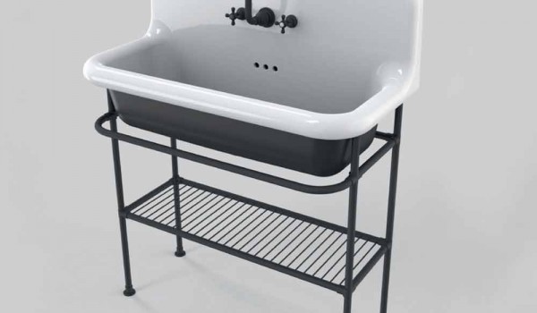 Vintage Keramik Waschbecken mit Struktur und Gitter Taylor