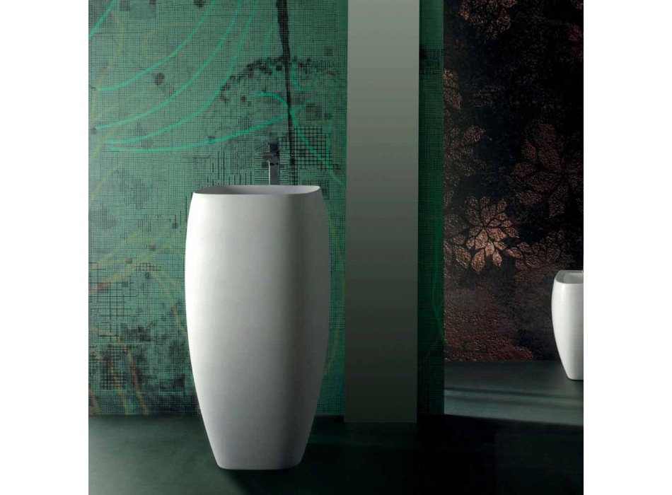 Freistehendes Keramikwaschbecken Gaiola im modernen Design, made in Italy Viadurini