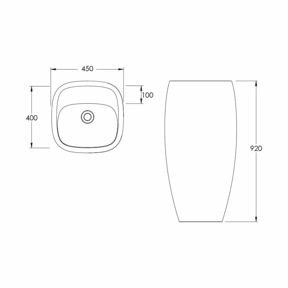 Freistehendes Keramikwaschbecken Gaiola im modernen Design, made in Italy Viadurini