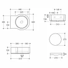 Aufsatz- / Aufsatzwaschbecken aus schwarzer Keramik made in Italy Tor Viadurini