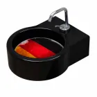 Aufsatz- / Aufsatzwaschbecken aus schwarzer Keramik made in Italy Tor Viadurini