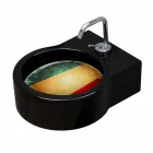 Aufsatz- / Aufsatzwaschbecken aus schwarzer Keramik made in Italy Tor Viadurini