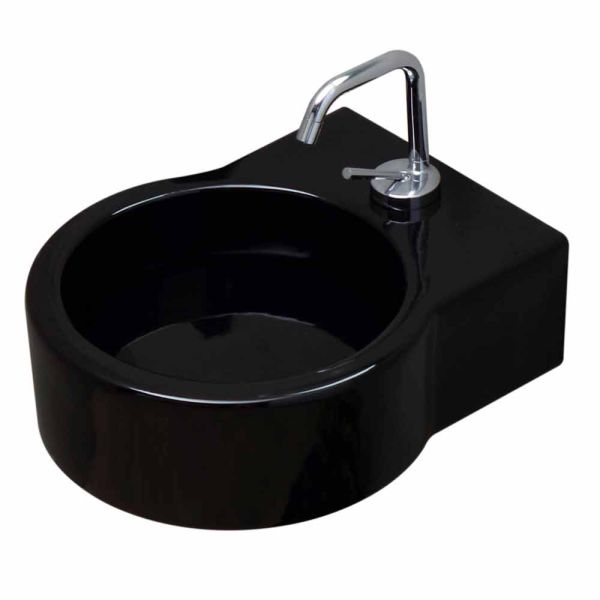 Schwarzes keramik-waschbecken aus italien, hergestellt in italien tor