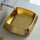 Gold modernes Keramik Aufsatzwaschbecken made in Italy Simon Viadurini