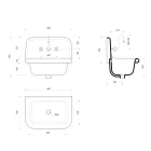 Vintage rechteckige Wandwaschbecken aus Keramik mit abgehängter Struktur, Jim Viadurini