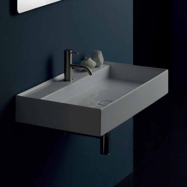 Hängewaschbecken aus keramik in modernem design sun 80x45 cm, hergestellt in italien