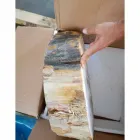 Waschbecken aus Holz Fossil Zähler Goa Einzelstück Viadurini