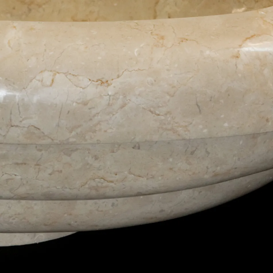 Tito-Design-Aufsatzwaschbecken aus Marmor, Einzelstück Viadurini