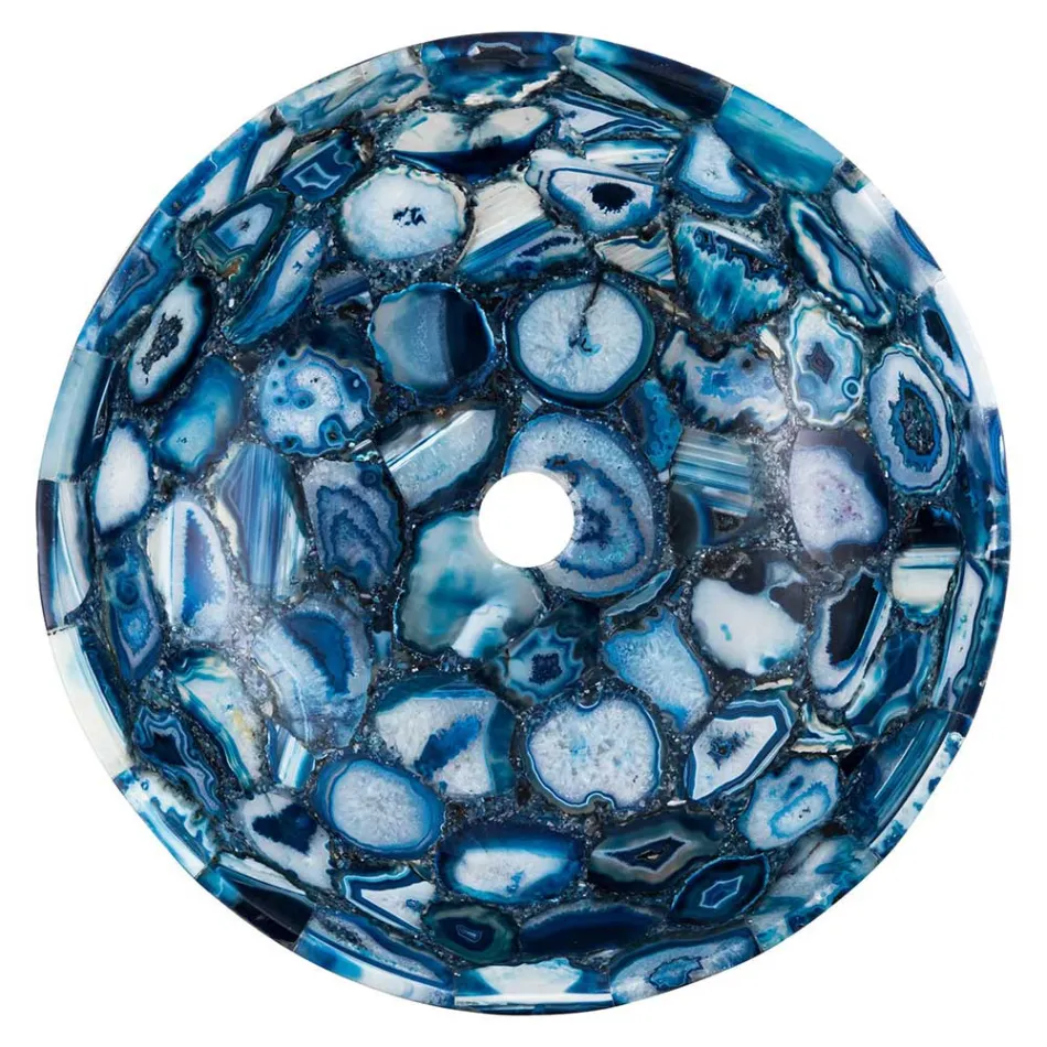 Sasha Aufsatzwaschbecken aus Achatstein, einzigartiges handgefertigtes Stück Viadurini