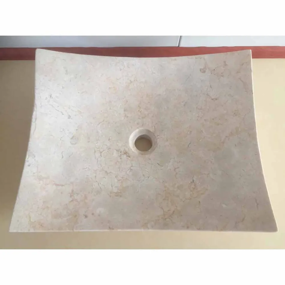 Waschbecken aus Naturstein Love White Design, Einzelstück Viadurini