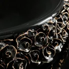 Porzellanwaschbecken mit handapplizierten Blütenblättern, hergestellt in Italien – Amarone Viadurini