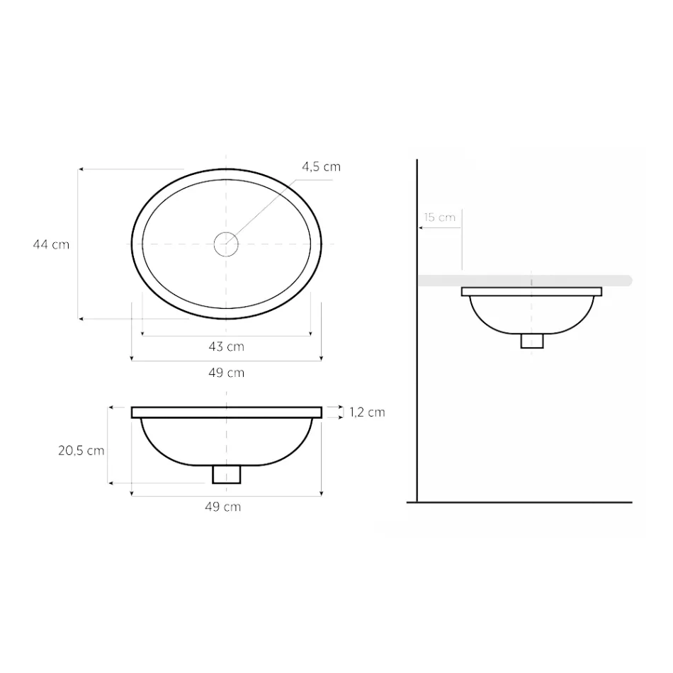Einbauwaschbecken aus Schamotteton in 3 Ausführungen, hergestellt in Italien – Erioli Viadurini