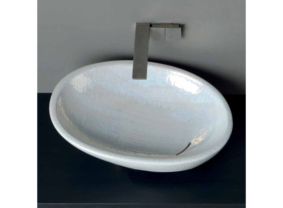 Perlmutt Waschbecken mit modernem Italian Made Glossy Design Viadurini