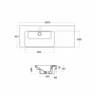 Modernes linkes und vertieftes Becken in Ceramica Maida Viadurini