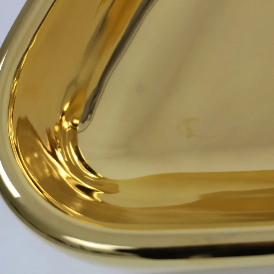 Modernes Aufsatzwaschbecken aus goldener Keramik, hergestellt in Italien, Sofia Viadurini