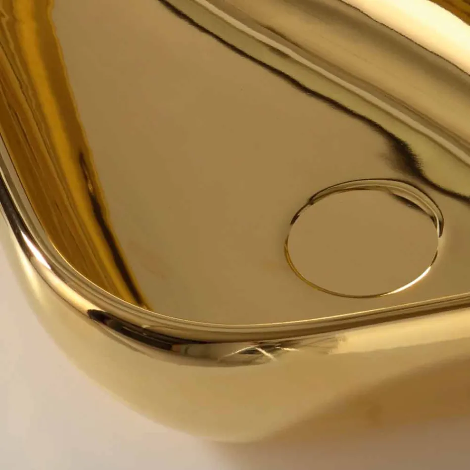 Modernes Aufsatzwaschbecken aus Goldkeramik in Italien Sofia Viadurini