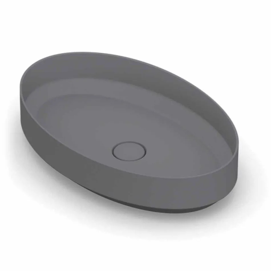 Ovales Aufsatzwaschbecken aus Keramik made in Italy, Yoel Viadurini