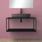 Ovales Aufsatzwaschbecken aus Keramik made in Italy, Yoel Viadurini