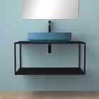 Ovales Aufsatzwaschbecken aus Keramik made in Italy, Yoel Viadurini