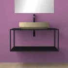 Ovales Aufsatzwaschbecken aus Keramik made in Italy, Yoel Viadurini